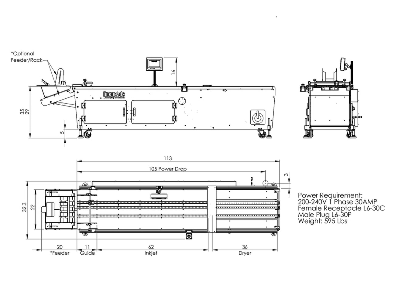 Linemods Stealth 209 Premium Inkjet/Dryer Base specs